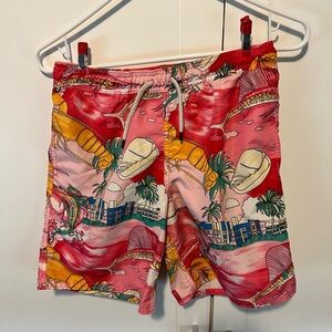 Polo by Ralph Lauren Pink and White Swim Shorts. Size medium 10/12